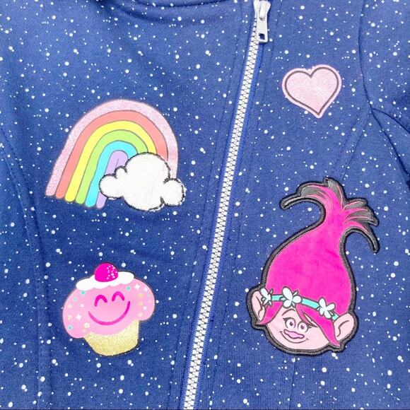 Dreamworld Trolls Rainbow Attitude Full Zip Hoodie Sz 5/6 - Picture 2 of 7